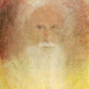 A painting depicting a man with a long beard, showcasing intricate details and rich colors.