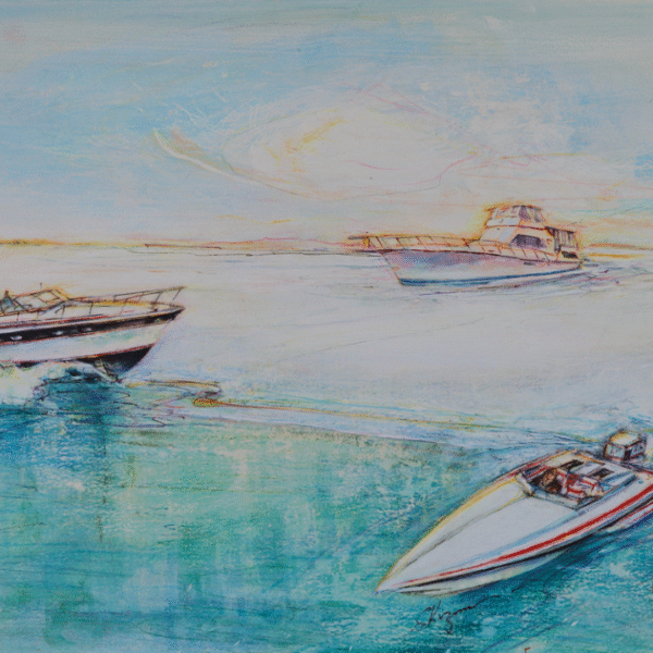 magazine ,illusttration boating magazine illustration original watercolor painting 22 X 30