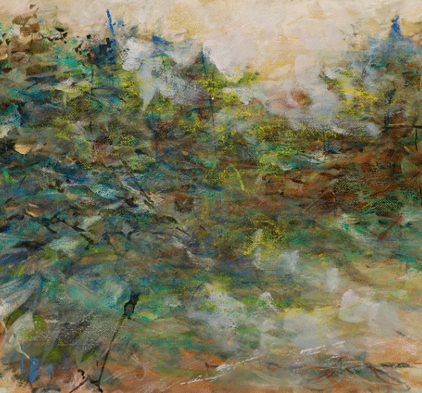 original pastel watercolor forest 22x30 $2,000available mixed media 34x28 $900.