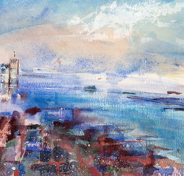 original watercolor painted from the empire state building