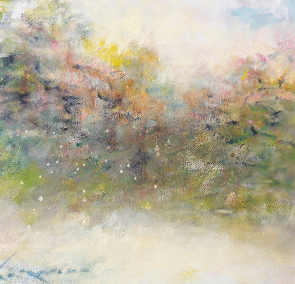 oil pastel painting 22"x30" from Vermont residency 2019