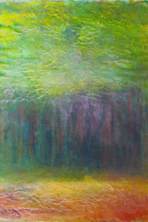 Oil Pastel paintings forest large mountain studies