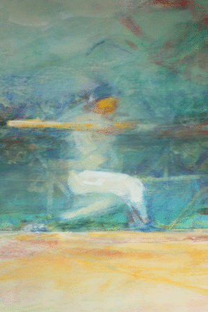 Pete Rose original watercolor painting 2230'