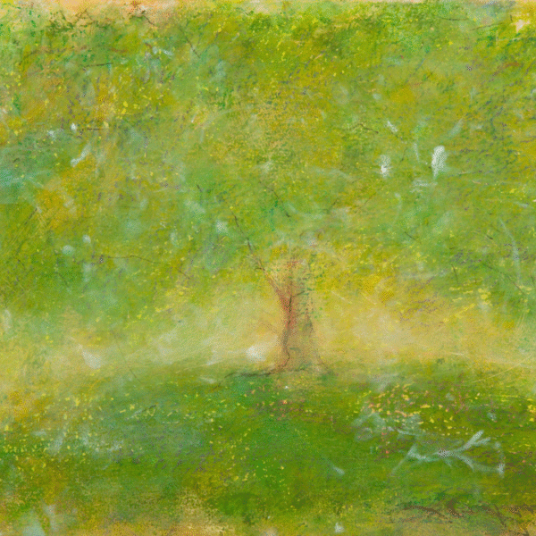 Summer Apple Tree original watercolor painting