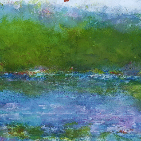 blue mountain lake Adirondack museum September Oct 2016oil pastel