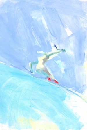 downhill skier original watercolor painting 2230' $1,200 IllustrationsThe illustrations on this page are part of a body of work created for clients like NY Times,Time magazine,Olympics,World cup socc