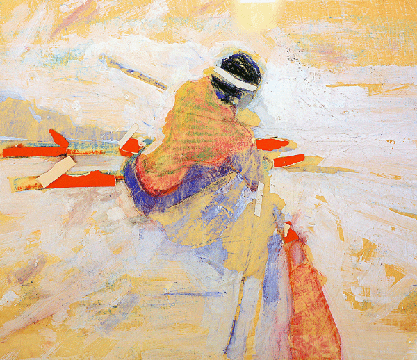 skier at slalom gate,slalom skier,olympics