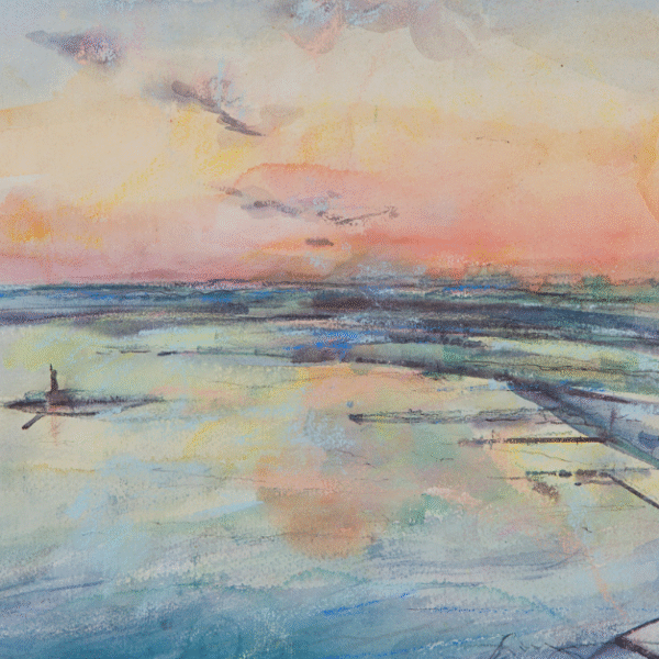 watercolor painted from NY world trade towers original